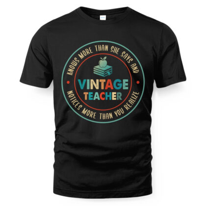 Circle Vintage Teacher – Wise Quote T-Shirt
