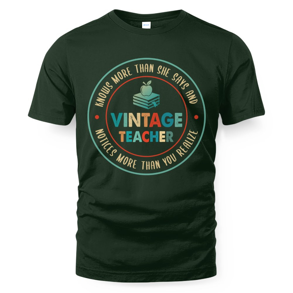 Circle Vintage Teacher - Wise Quote T-Shirt - Image 5