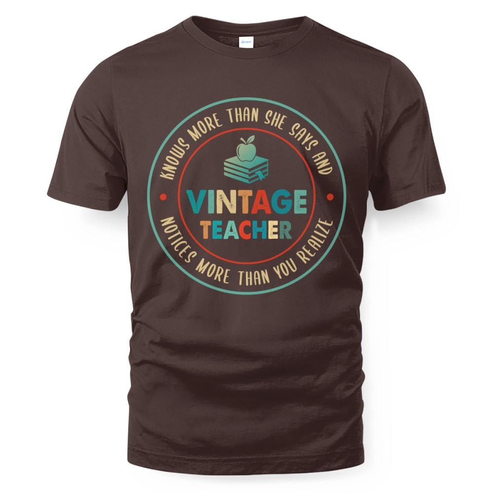 Circle Vintage Teacher - Wise Quote T-Shirt - Image 2