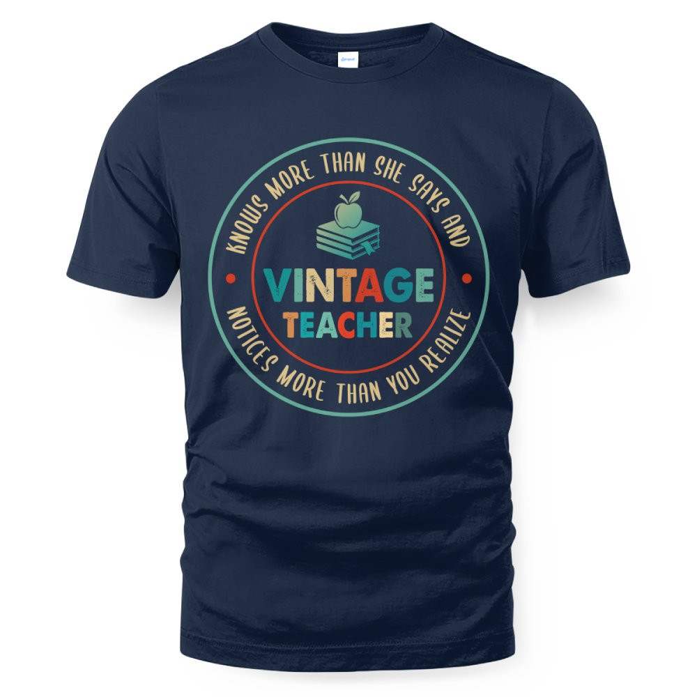 Circle Vintage Teacher - Wise Quote T-Shirt - Image 4